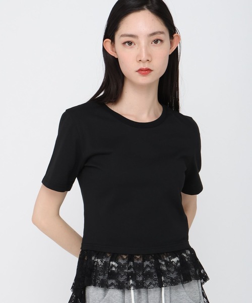 3.3 Field Trip （3.3フィールドトリップ）の「3.3 Field Trip／レースダブルフリルT（Tシャツ/カットソー・レディース・ブラック/オフホワイト・FREE）」の6枚目の写真