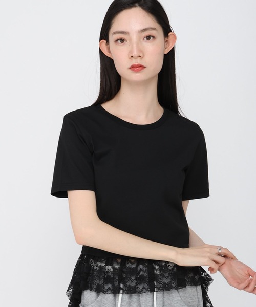 3.3 Field Trip （3.3フィールドトリップ）の「3.3 Field Trip／レースダブルフリルT（Tシャツ/カットソー・レディース・ブラック/オフホワイト・FREE）」の7枚目の写真