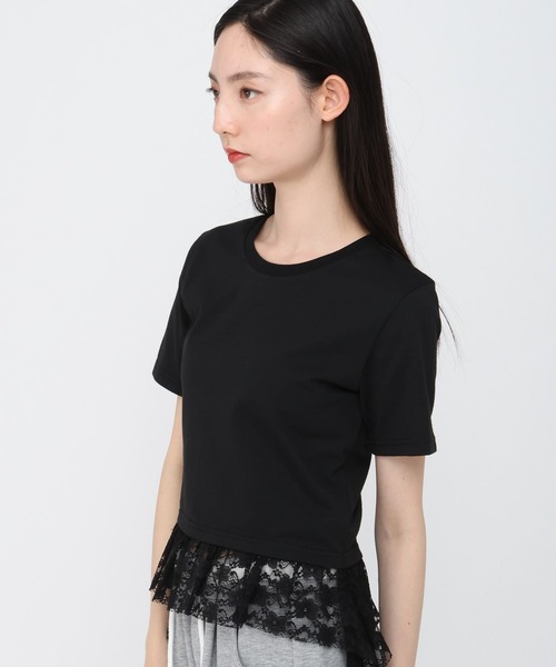 3.3 Field Trip （3.3フィールドトリップ）の「3.3 Field Trip／レースダブルフリルT（Tシャツ/カットソー・レディース・ブラック/オフホワイト・FREE）」の8枚目の写真