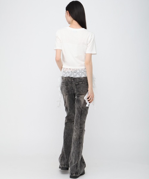 3.3 Field Trip （3.3フィールドトリップ）の「3.3 Field Trip／レースダブルフリルT（Tシャツ/カットソー・レディース・ブラック/オフホワイト・FREE）」の11枚目の写真