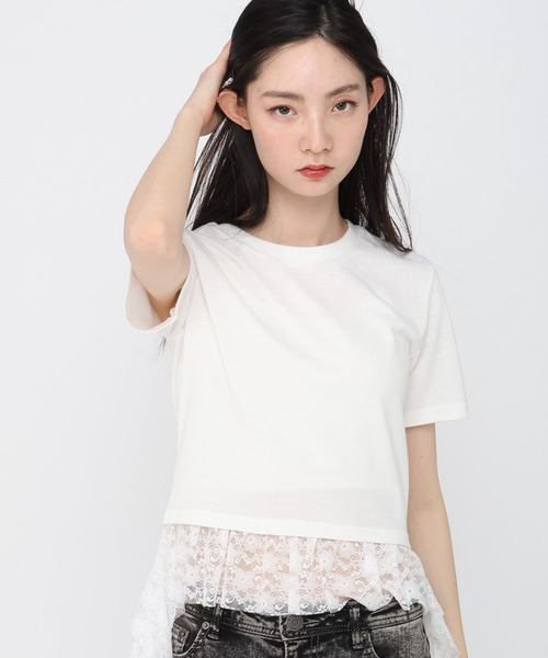 3.3 Field Trip （3.3フィールドトリップ）の「3.3 Field Trip／レースダブルフリルT（Tシャツ/カットソー・レディース・ブラック/オフホワイト・FREE）」の12枚目の写真