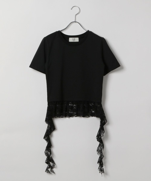 3.3 Field Trip （3.3フィールドトリップ）の「3.3 Field Trip／レースダブルフリルT（Tシャツ/カットソー・レディース・ブラック/オフホワイト・FREE）」の15枚目の写真