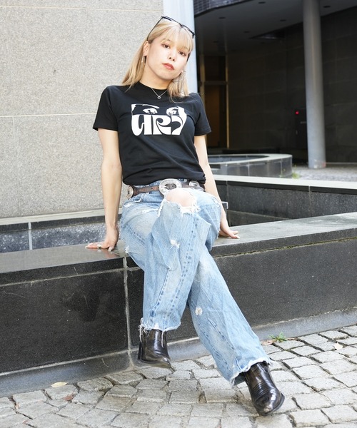 BASIS(ベイシス)の「ENAコラボTシャツ EYEロゴ Tシャツ カットソー 半袖 ダンス 練習着(Tシャツ/カットソー・レディース・ブラック/ベージュ/ホワイト・SMALL/MEDIUM/LARGE/150)」の8枚目の写真