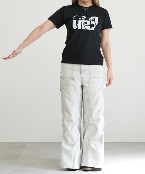 BASIS(ベイシス)の「ENAコラボTシャツ EYEロゴ Tシャツ カットソー 半袖 ダンス 練習着(Tシャツ/カットソー・レディース・ブラック/ベージュ/ホワイト・SMALL/MEDIUM/LARGE/150)」の9枚目の写真