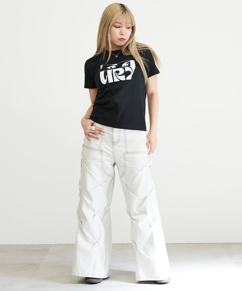 BASIS(ベイシス)の「ENAコラボTシャツ EYEロゴ Tシャツ カットソー 半袖 ダンス 練習着(Tシャツ/カットソー・レディース・ブラック/ベージュ/ホワイト・SMALL/MEDIUM/LARGE/150)」の13枚目の写真