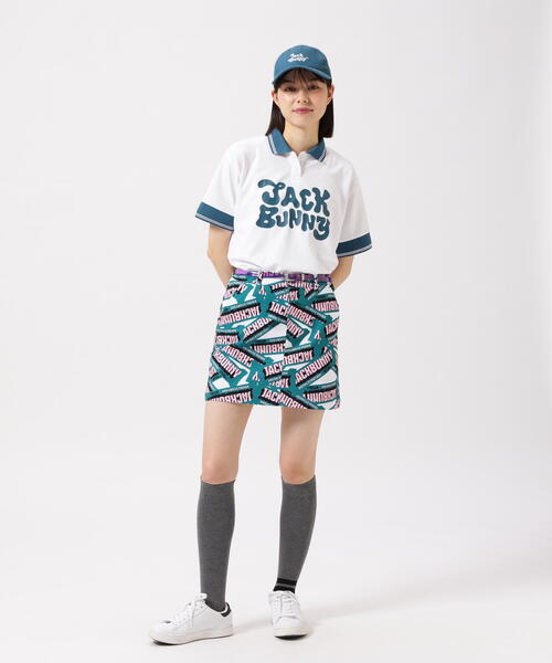 Jack Bunny!!（ジャックバニー）の「【Jack Bunny!!】フルダルメッシュ半袖ポロシャツ（ポロシャツ・レディース・ホワイト/ブラウン/グリーン・SMALL/MEDIUM/LARGE）」の5枚目の写真