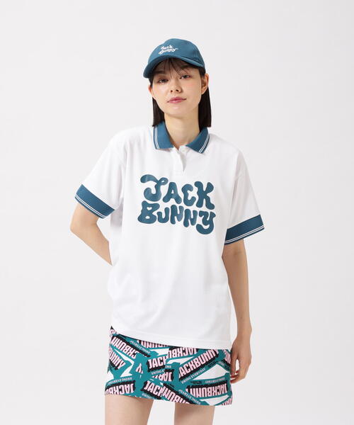 Jack Bunny!!（ジャックバニー）の「【Jack Bunny!!】フルダルメッシュ半袖ポロシャツ（ポロシャツ・レディース・ホワイト/ブラウン/グリーン・SMALL/MEDIUM/LARGE）」の8枚目の写真