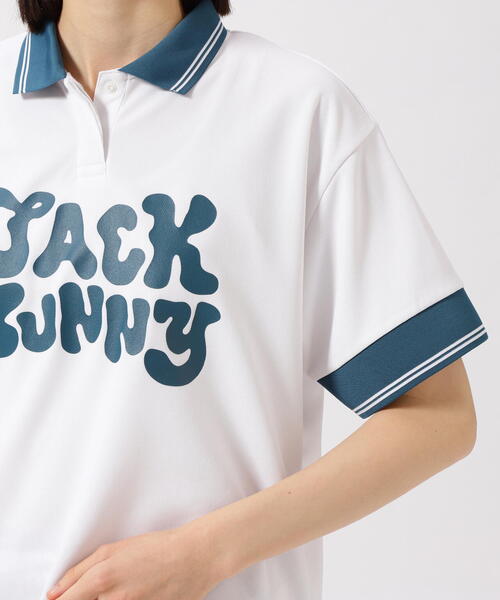 Jack Bunny!!（ジャックバニー）の「【Jack Bunny!!】フルダルメッシュ半袖ポロシャツ（ポロシャツ・レディース・ホワイト/ブラウン/グリーン・SMALL/MEDIUM/LARGE）」の12枚目の写真
