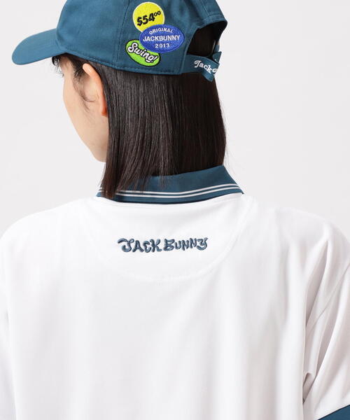 Jack Bunny!!（ジャックバニー）の「【Jack Bunny!!】フルダルメッシュ半袖ポロシャツ（ポロシャツ・レディース・ホワイト/ブラウン/グリーン・SMALL/MEDIUM/LARGE）」の14枚目の写真