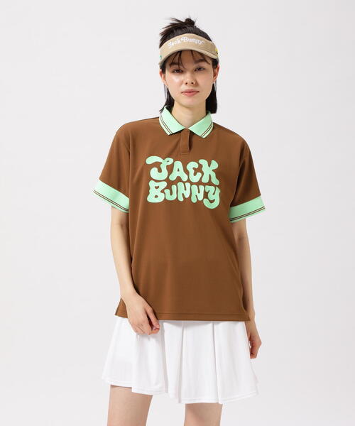 Jack Bunny!!（ジャックバニー）の「【Jack Bunny!!】フルダルメッシュ半袖ポロシャツ（ポロシャツ・レディース・ホワイト/ブラウン/グリーン・SMALL/MEDIUM/LARGE）」の20枚目の写真