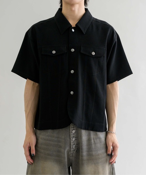 epnok ジャケットライクハーフスリーブシャツ EPNK】Jacket like half sleeve shirt / ジャケットライクハーフ