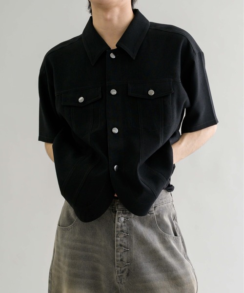 epnok ジャケットライクハーフスリーブシャツ EPNK】Jacket like half sleeve shirt / ジャケットライクハーフ