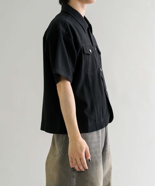 epnok ジャケットライクハーフスリーブシャツ EPNK】Jacket like half sleeve shirt / ジャケットライクハーフ