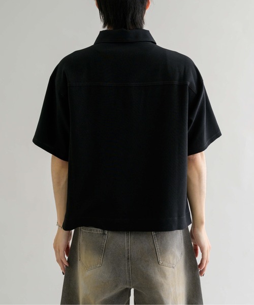 EPNK（イーピーエヌケー）の「【EPNK】Jacket like half sleeve shirt / ジャケットライクハーフスリーブシャツ（シャツ/ブラウス・メンズ・ブラック/ライトグレー/ベージュ・LARGE/MEDIUM/SMALL）」の10枚目の写真