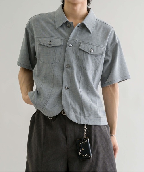 epnok ジャケットライクハーフスリーブシャツ EPNK】Jacket like half sleeve shirt / ジャケットライクハーフ