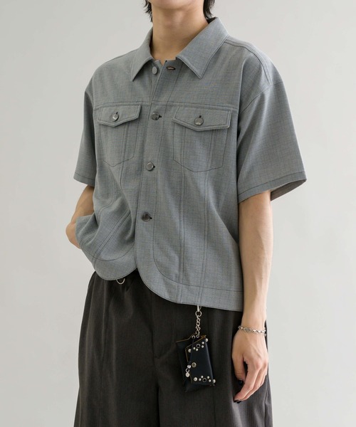 EPNK（イーピーエヌケー）の「【EPNK】Jacket like half sleeve shirt / ジャケットライクハーフスリーブシャツ（シャツ/ブラウス・メンズ・ブラック/ライトグレー/ベージュ・LARGE/MEDIUM/SMALL）」の19枚目の写真