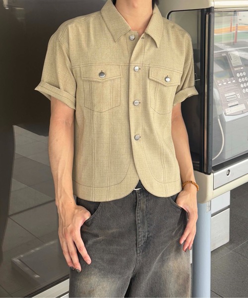 epnok ジャケットライクハーフスリーブシャツ EPNK】Jacket like half sleeve shirt / ジャケットライクハーフ