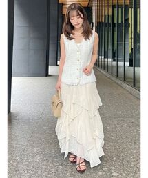 スカート（ベージュ系・ロング・マキシ丈）ファッション通販
