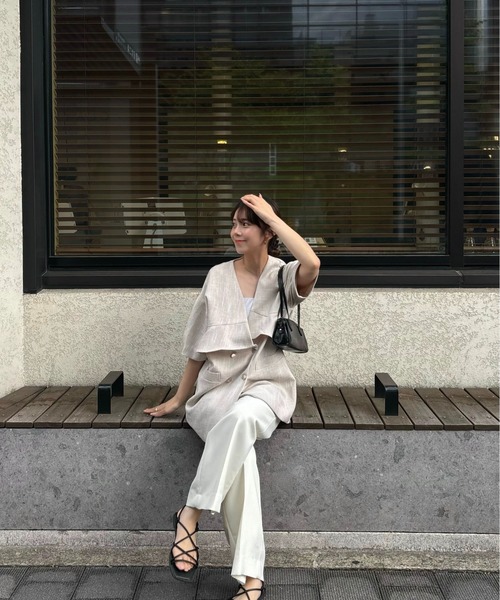 ジャケット・アウター lawgy/2way neck front double point coat Amazon.com: Allegra K Women's Winter Overcoat a Line Trench