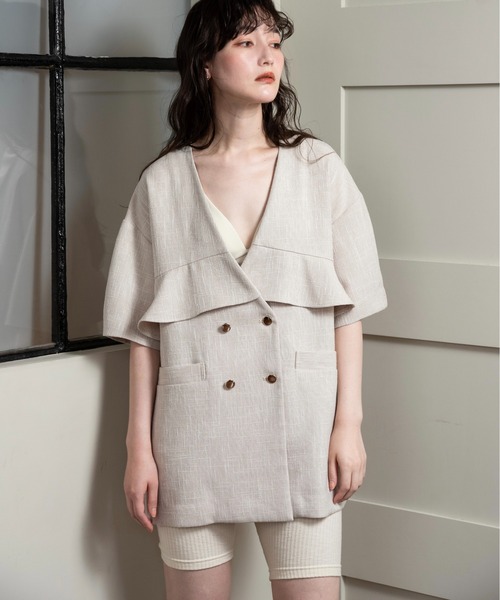 セール】frill double button jacket / フリルダブルボタン