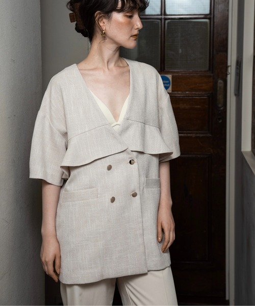 セール】frill double button jacket / フリルダブルボタン