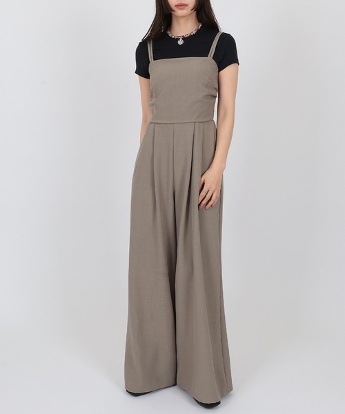 SUWDEE(スーディー)の「camisole wide salopette(サロペット/オーバーオール・レディース・グレー・FREE)」の1枚目の写真