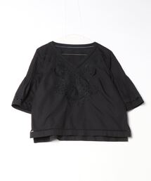 DESIGNWORKS ブラウス レディース デザインワークス 中古　古着 サテンネックフリルブラウス｜DESIGNWORKS / デザインワークス