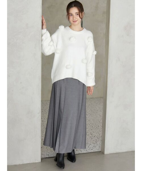 CALNAMUR（カルナムール）の「バラモチーフニット（ニット/セーター・レディース・レッド/ホワイト/ブラック・FREE）」の21枚目の写真