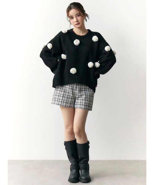 CALNAMUR（カルナムール）の「バラモチーフニット（ニット/セーター・レディース・レッド/ホワイト/ブラック・FREE）」の20枚目の写真