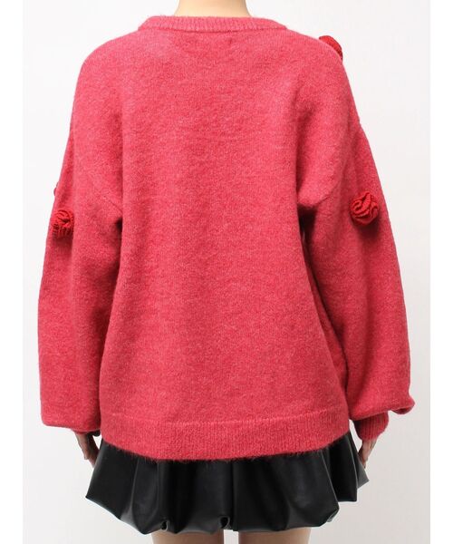 CALNAMUR（カルナムール）の「バラモチーフニット（ニット/セーター・レディース・レッド/ホワイト/ブラック・FREE）」の7枚目の写真