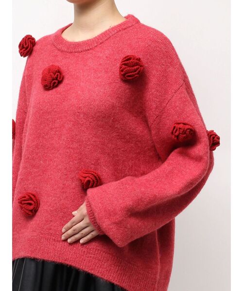 CALNAMUR（カルナムール）の「バラモチーフニット（ニット/セーター・レディース・レッド/ホワイト/ブラック・FREE）」の9枚目の写真