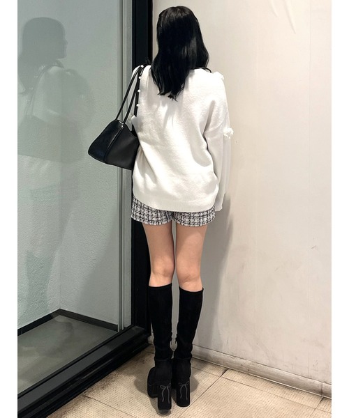 CALNAMUR（カルナムール）の「バラモチーフニット（ニット/セーター・レディース・レッド/ホワイト/ブラック・FREE）」の6枚目の写真