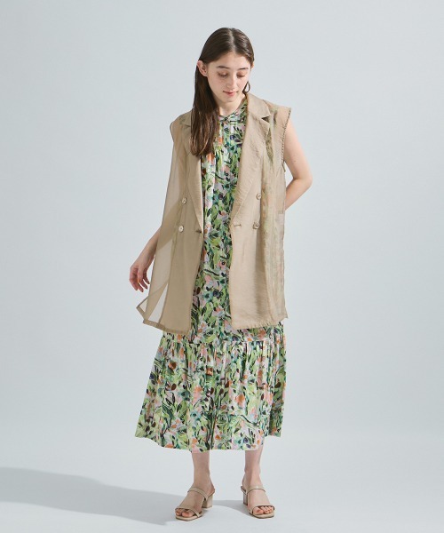 ketty（ケティ）の「レーヨンティアードワンピース≪手洗い可能≫（ワンピース・レディース・ブルー系その他/ネイビー/グリーン系その他・M）」の6枚目の写真