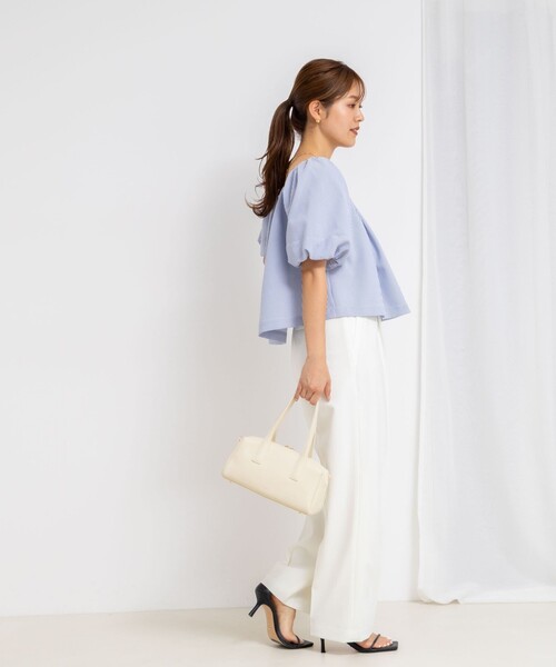 NOLLEY’S Sophi（ノーリーズソフィ）の「ウォッシャブル麻調ドライシャンタンライトワイドパンツ（その他パンツ・レディース・オフホワイト/チャコールグレー/ベージュ・34/36/38）」の22枚目の写真