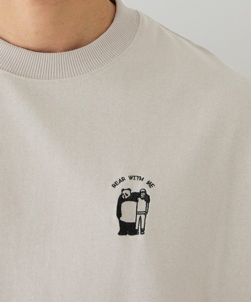 coca（coca）（コカ）の「ワンポイント刺繍Tシャツ（Tシャツ/カットソー・メンズ・ライトベージュ/ワイン・XL/M/L）」の13枚目の写真