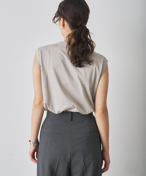 Whim Gazette(ウィムガゼット)の「ノースリーブロゴTシャツ(Tシャツ/カットソー・レディース・オフホワイト/ベビーピンク/ライトグレー・FREE)」の18枚目の写真