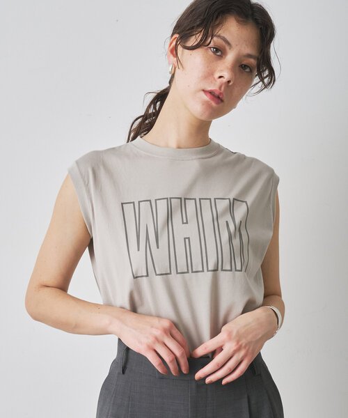 Whim Gazette(ウィムガゼット)の「ノースリーブロゴTシャツ(Tシャツ/カットソー・レディース・オフホワイト/ベビーピンク/ライトグレー・FREE)」の19枚目の写真