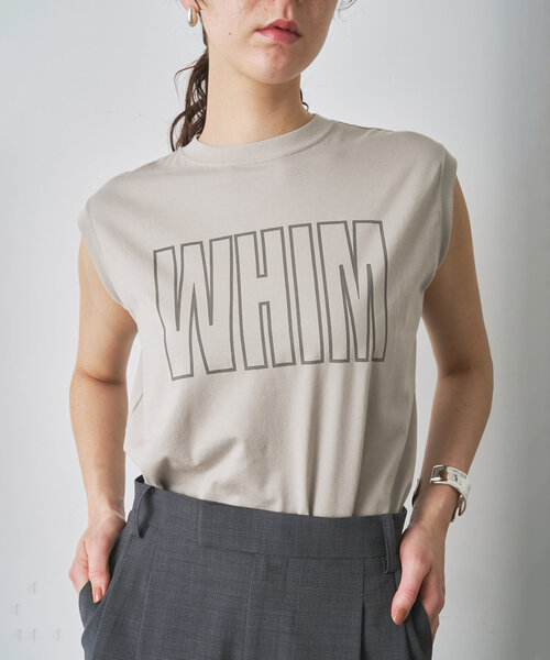 Whim Gazette(ウィムガゼット)の「ノースリーブロゴTシャツ(Tシャツ/カットソー・レディース・オフホワイト/ベビーピンク/ライトグレー・FREE)」の20枚目の写真