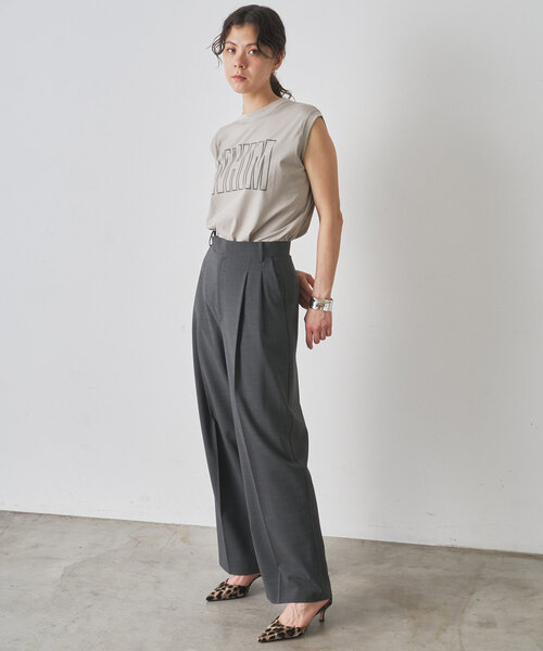 Whim Gazette(ウィムガゼット)の「ノースリーブロゴTシャツ(Tシャツ/カットソー・レディース・オフホワイト/ベビーピンク/ライトグレー・FREE)」の21枚目の写真