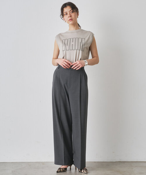 Whim Gazette(ウィムガゼット)の「ノースリーブロゴTシャツ(Tシャツ/カットソー・レディース・オフホワイト/ベビーピンク/ライトグレー・FREE)」の22枚目の写真