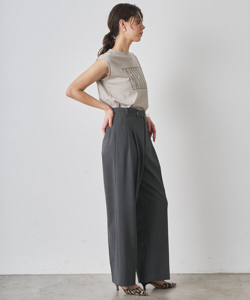 Whim Gazette(ウィムガゼット)の「ノースリーブロゴTシャツ(Tシャツ/カットソー・レディース・オフホワイト/ベビーピンク/ライトグレー・FREE)」の15枚目の写真