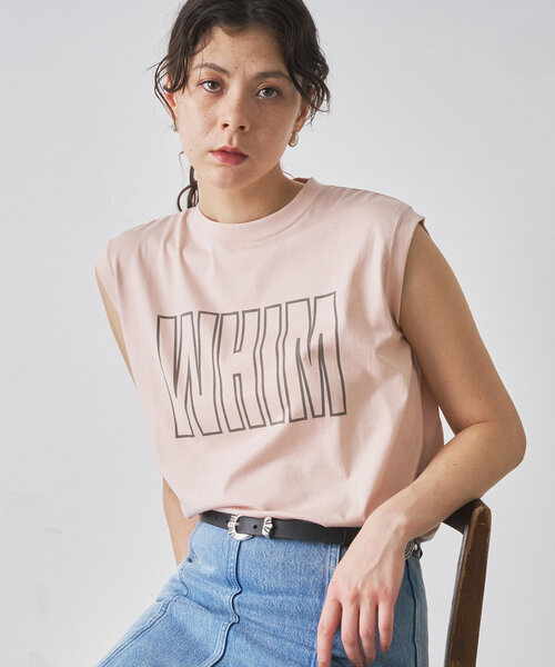 Whim Gazette(ウィムガゼット)の「ノースリーブロゴTシャツ(Tシャツ/カットソー・レディース・オフホワイト/ベビーピンク/ライトグレー・FREE)」の9枚目の写真