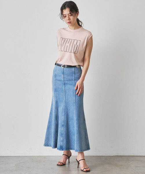 Whim Gazette(ウィムガゼット)の「ノースリーブロゴTシャツ(Tシャツ/カットソー・レディース・オフホワイト/ベビーピンク/ライトグレー・FREE)」の5枚目の写真