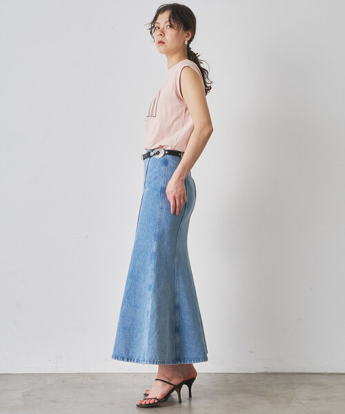 Whim Gazette(ウィムガゼット)の「ノースリーブロゴTシャツ(Tシャツ/カットソー・レディース・オフホワイト/ベビーピンク/ライトグレー・FREE)」の6枚目の写真