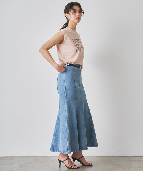 Whim Gazette(ウィムガゼット)の「ノースリーブロゴTシャツ(Tシャツ/カットソー・レディース・オフホワイト/ベビーピンク/ライトグレー・FREE)」の7枚目の写真