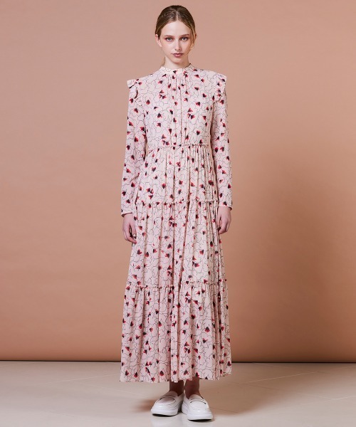 DOUBLE STANDARD CLOTHING（ダブルスタンダードクロージング）の「シフォンフリルワンピース（ワンピース・レディース・カラフル・38/36）」の3枚目の写真