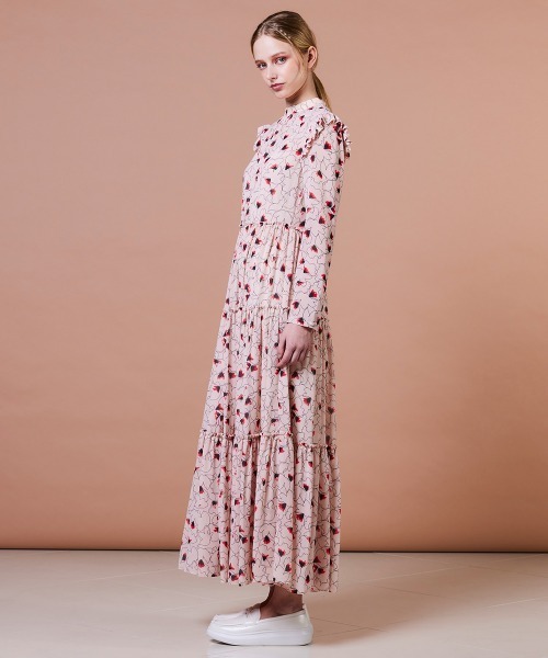 DOUBLE STANDARD CLOTHING（ダブルスタンダードクロージング）の「シフォンフリルワンピース（ワンピース・レディース・カラフル・38/36）」の4枚目の写真