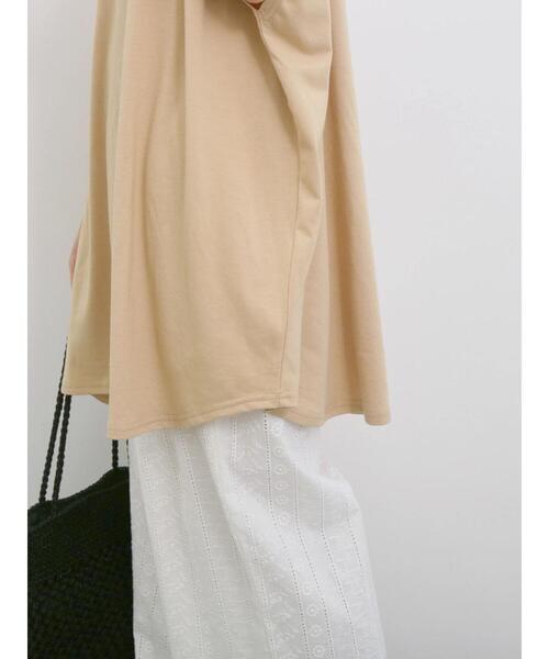 Samansa Mos2 blue(サマンサモスモスブルー)の「◎【接触冷感】ロゴプリントチュニック(Tシャツ/カットソー・レディース・ブラック/ベージュ/オフホワイト・F)」の7枚目の写真