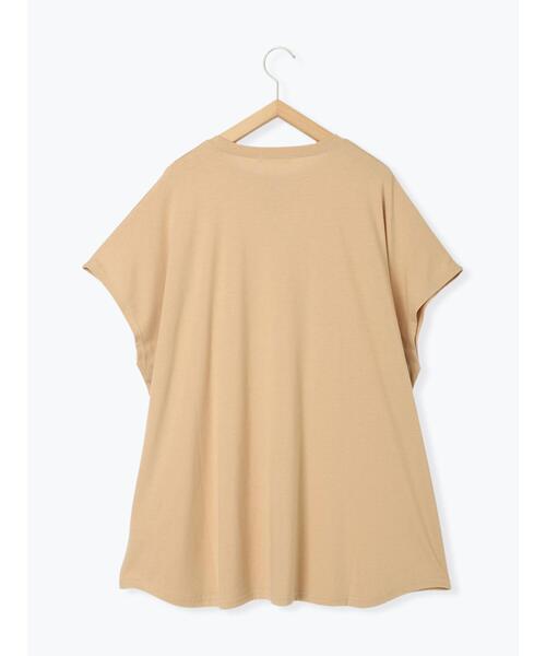 Samansa Mos2 blue(サマンサモスモスブルー)の「◎【接触冷感】ロゴプリントチュニック(Tシャツ/カットソー・レディース・ブラック/ベージュ/オフホワイト・F)」の8枚目の写真