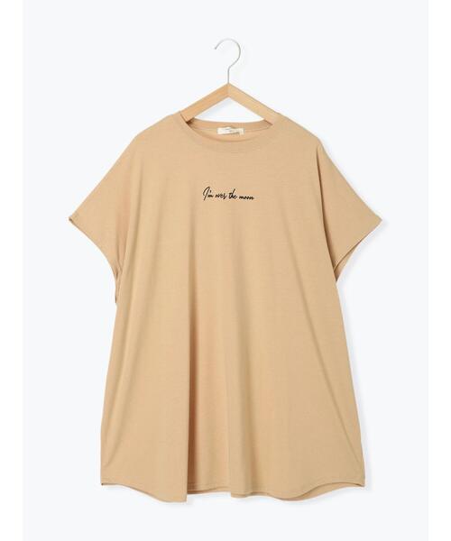 Samansa Mos2 blue(サマンサモスモスブルー)の「◎【接触冷感】ロゴプリントチュニック(Tシャツ/カットソー・レディース・ブラック/ベージュ/オフホワイト・F)」の14枚目の写真